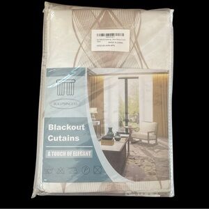 100% Blackout 2 Panels Full Length Wavy Mocha 84 x 51” Blackout Curtains Bull Pr